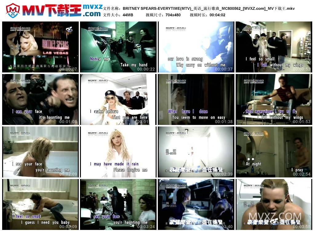BRITNEY SPEARS-EVERYTIME(MTV)_英语_流行歌曲_MC800562